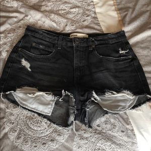 distressed denim shorts